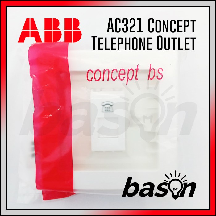 ABB AC321 CONCEPT 1 Gang Telephone Outlet RJ11 UTP | Socket Telepon