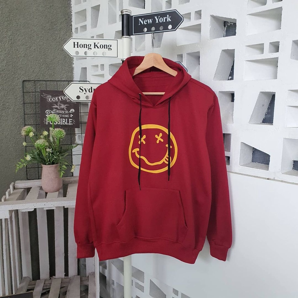 Hoodie Emoji Atasan Pria Wanita Motif Emoticon Terbaru