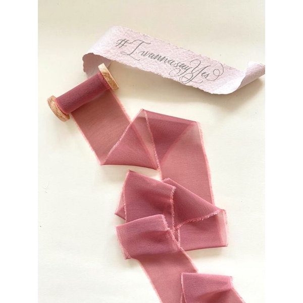 

SILKY RIBBON IN REDWOOD wedding ribbon / calligraphy ribbon / vows ribbon / pita buket / pita vow