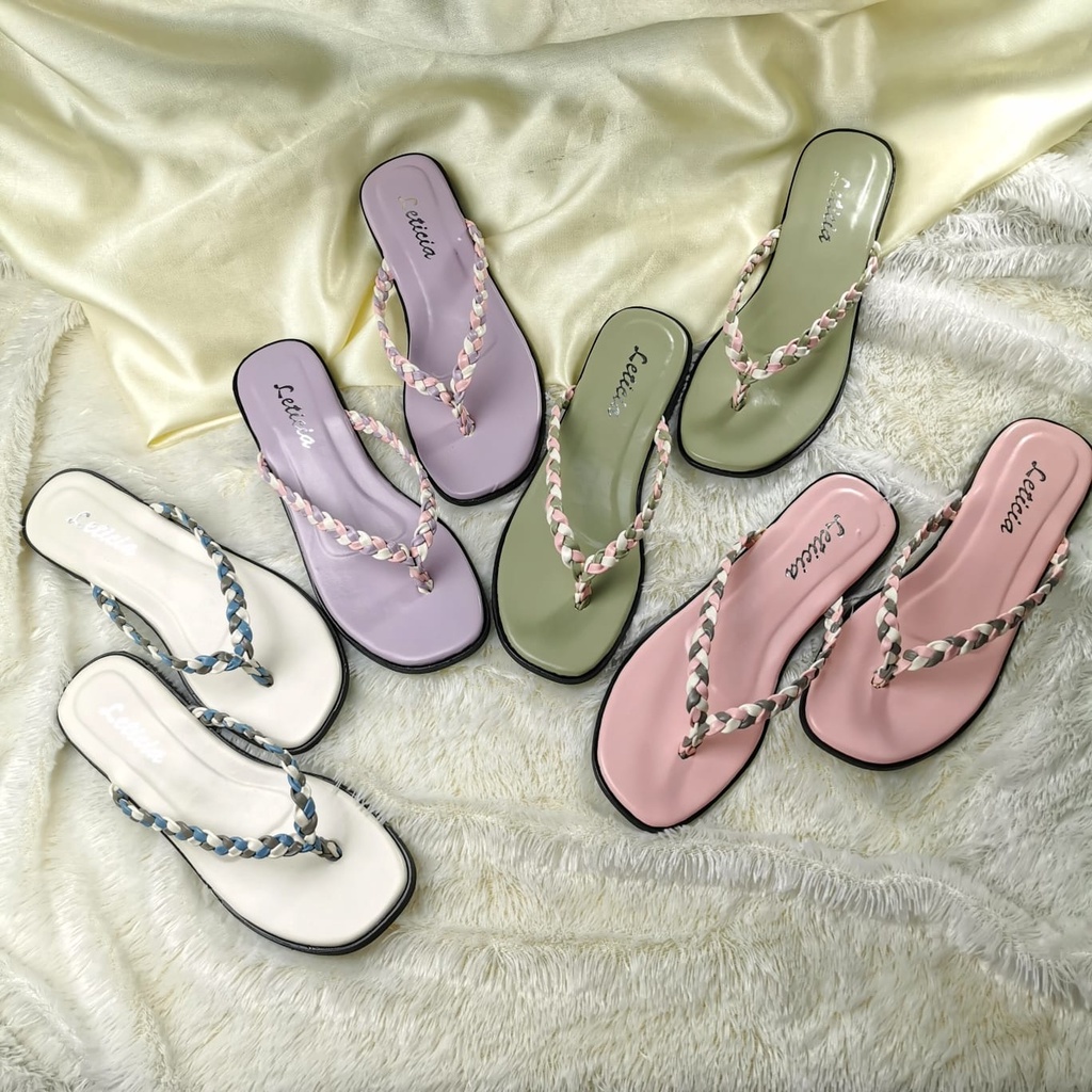 Leony - Sandal Flat Kepang | Sandal Jepit Kepang