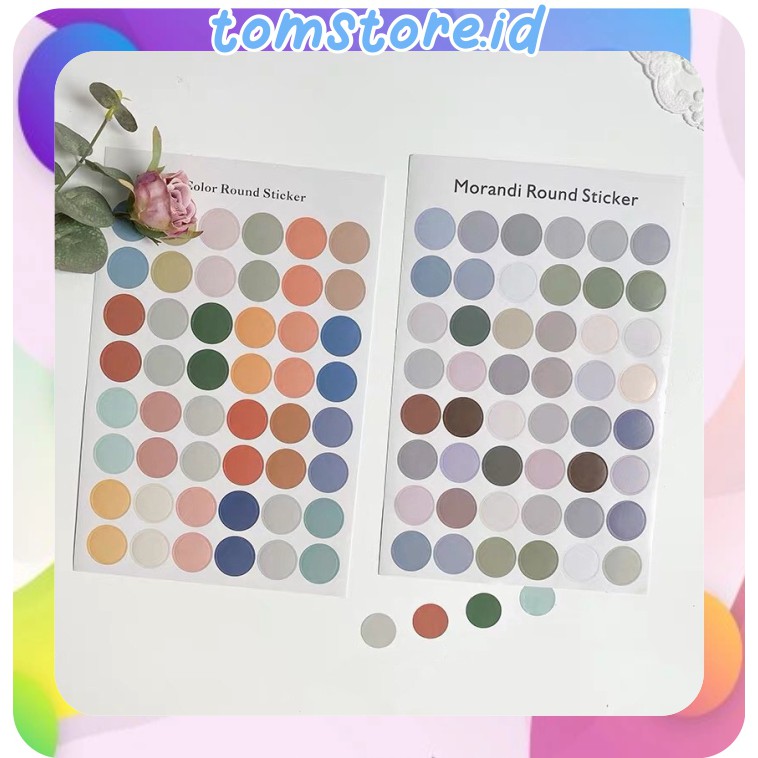 

TOMSTORE.ID R438 [ 48 pcs ] Stiker Bulat/Dot Round Sticker Sticker Deco Aesthetic Untuk Scrapbook Bujo Journal