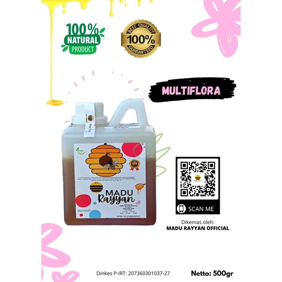 Madu Multiflora Raw honey/Natural Honey 500gr