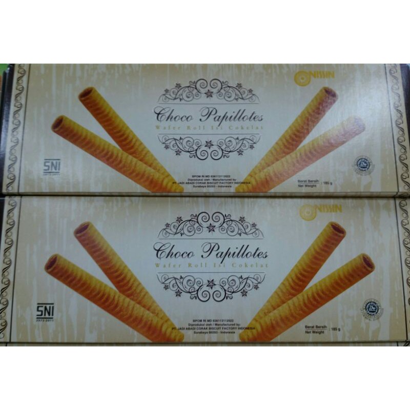 

NISSIN CHOCO PAPILLOTES 185 GRAM / WAFER ROLL NISSIN / NISSIN WAFER ROLL / NISSIN PAPILLOTES