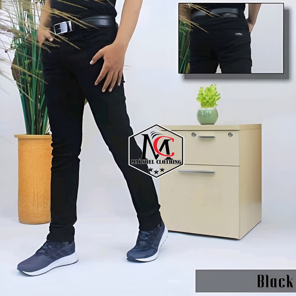 RCL - Celana Jeans Skiny Uvall Slim Fit Original Bahan Melar Big Size S.M.L.XL / Celana Panjang Pria Skinny Jeans Pria Celana Pensil Stretch Melar Slimfit Premium Hitam Biru Abu Putih