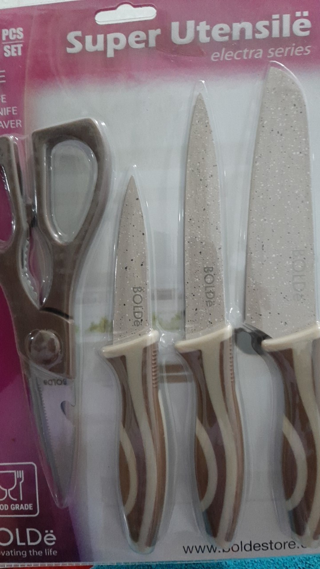 Pisau Set (knife Set) Dan Gunting Bolde - Super Utensile Electra Series