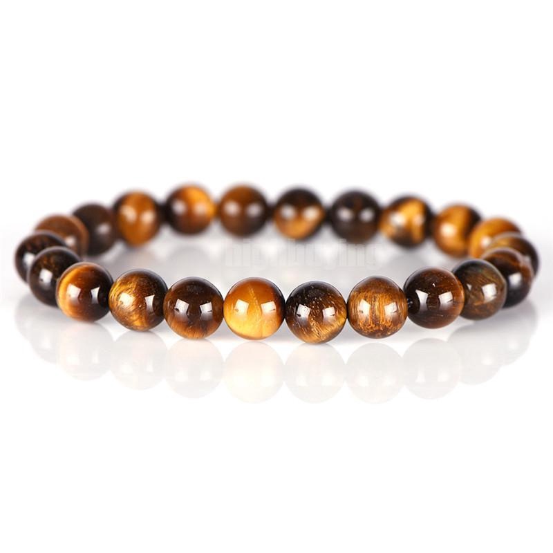 Natural Tiger Eye Stone Lucky Bless Beads Unisex Jewelry Bracelet Bangle