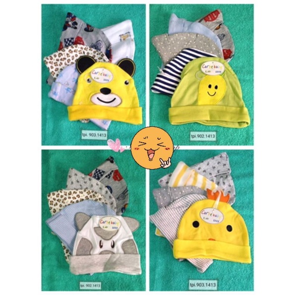 Topi bayi katun kupluk Carter baby 5in1 isi 5pcs halus dan nyaman