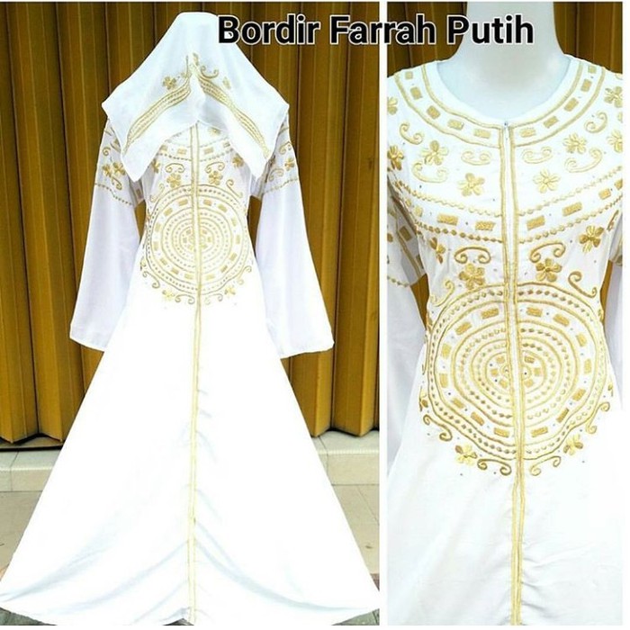 Abaya / Gamis bordir farrah putih