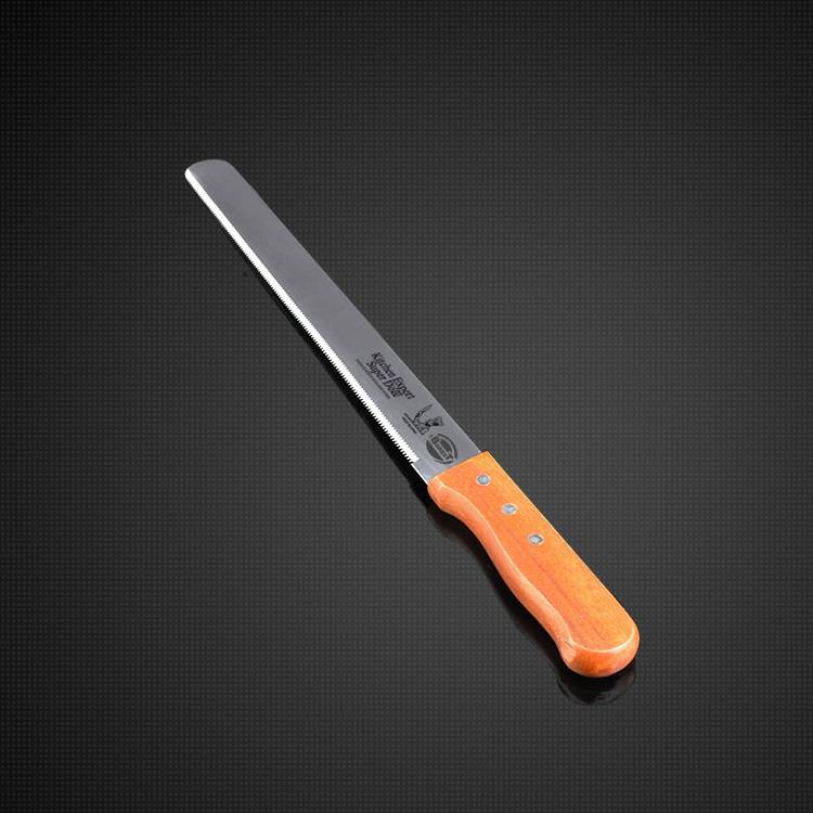 Kitchen expert cake bread knife / pisau roti / kue gagang kayu 10 inch super doll kitchen knife / bread knife / pisau kue roti gerigi kecil