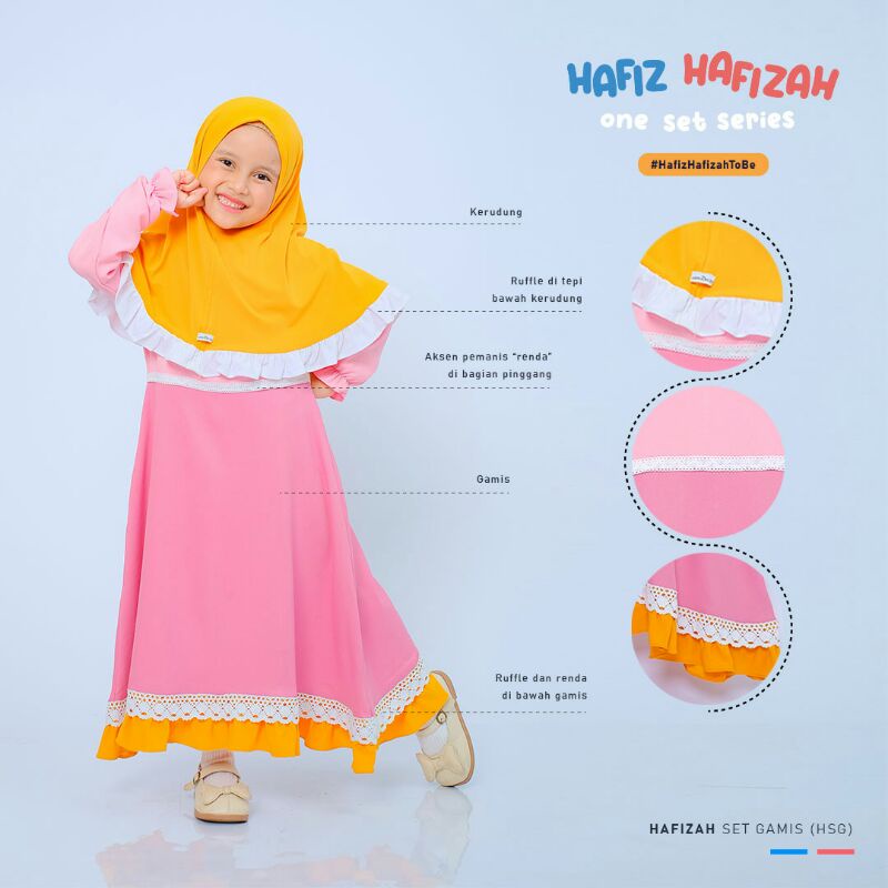 One Set Gamis Anak Hafiz Hafizah Kolaborasi Ammarkids X Al Qolam