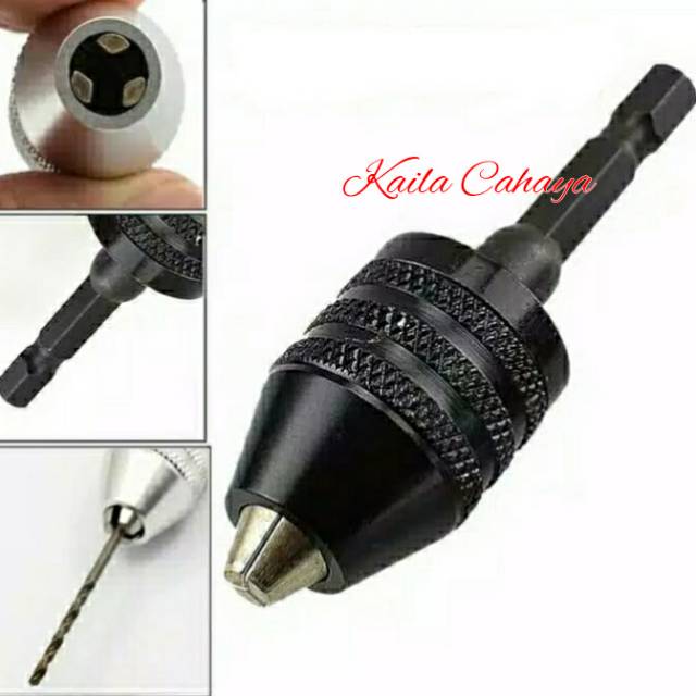 Adaptor kepala Bor 1/4 Mini Drill Chuck Keyless Kepala Bor mini
