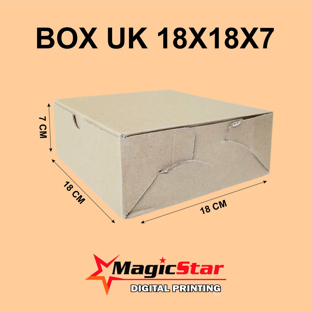 

KARDUS UK 18X18X7 CM BOX HAMPERS PACKING KUE ROTI KERUDUNG