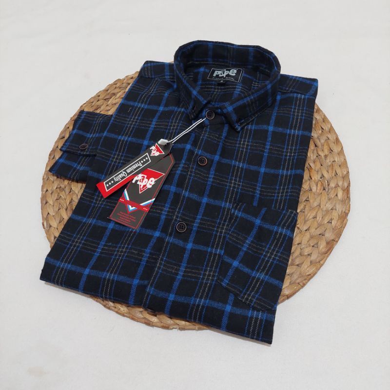 Kemeja Flanel Pria Kualitas Premium Lengan Panjang Size M - XL Unisex Exklusif (Distro) Flanel Super-Birubaru