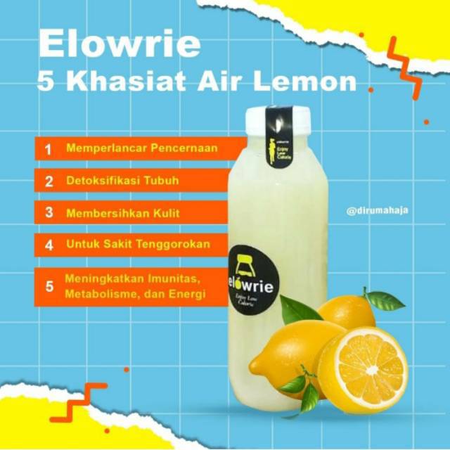 

Sari jeruk lemon 500ml/ Diet / ELOWRIE (100% vitamin C alami)