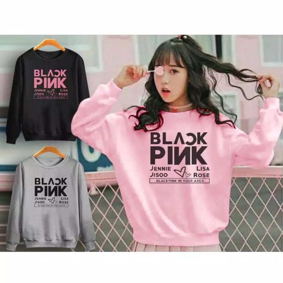 Sweater Rose Jennie Lisa Ji-Soo K-Pop Member Korea Style