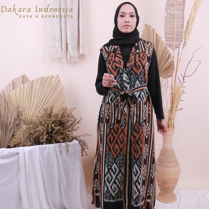 Outer Panjang Etnik Tenun Ikat Dakara Indonesia