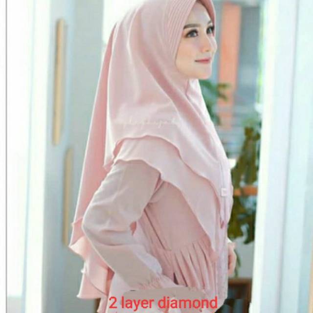Jilbab\khimar dua layer diamond 75*90