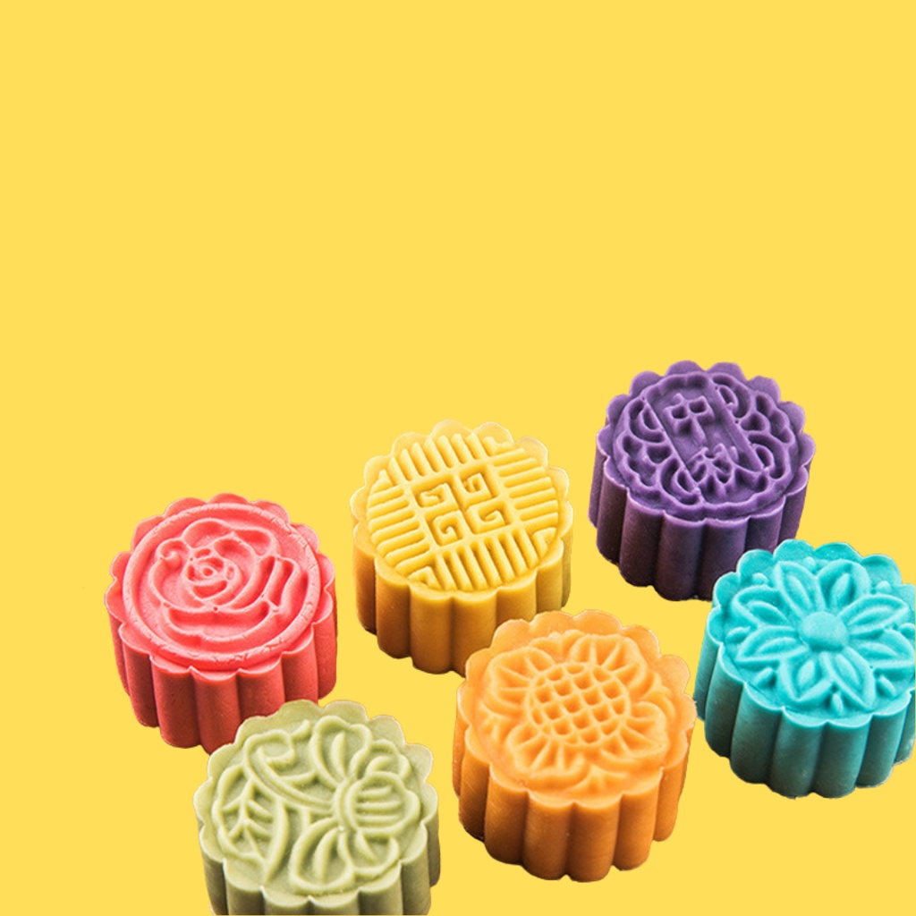 Cetakan Kue Bulan Mooncake Mold Plunger Bulat Bunga