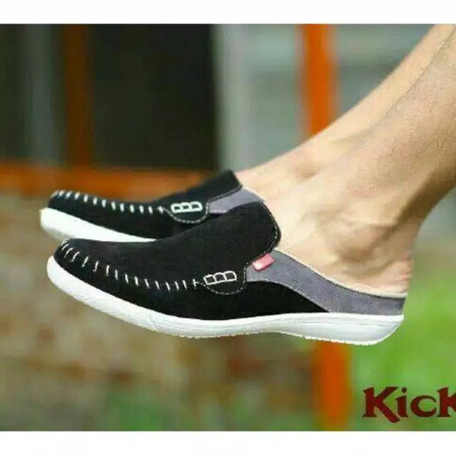 Sepatu Slip On Pria Kickers Stiching Murah Keren Casual Slop Santai Berkualitas