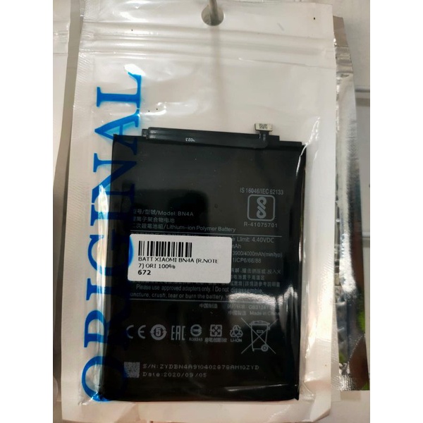 BATRAI XIOMI BN4A / REDMI NOTE 7 ( 100% ORI)