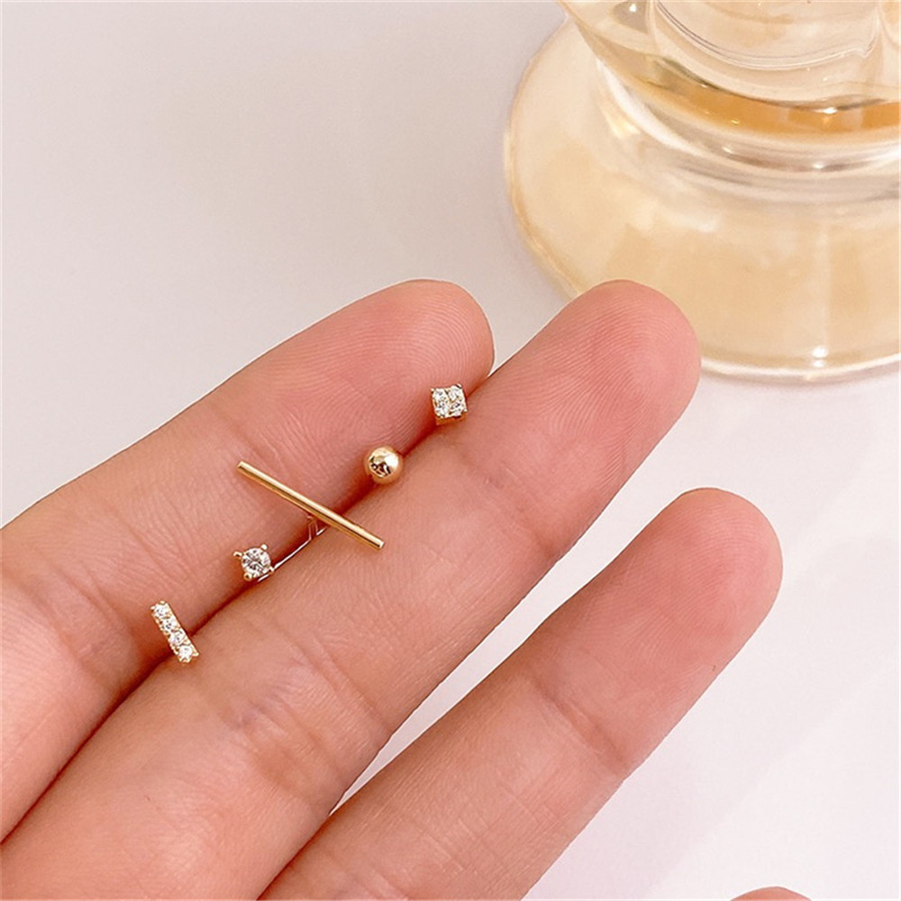 【COD Tangding】5PCS/SET Simple Korea New Fashion Earrings Party Girl Earstuds-1