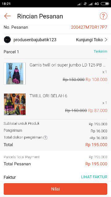 Gamis Twill Ori Super Jumbo Ld 125 Pb 140.busui Resleting Depan.batik Pekalongan.orange