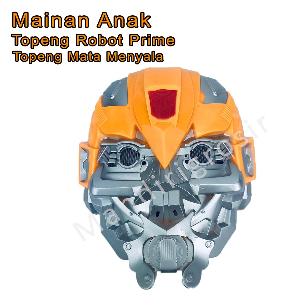 Topeng Robot Prime *Mainan Anak * Topeng Mata Menyala * Topeng nyala