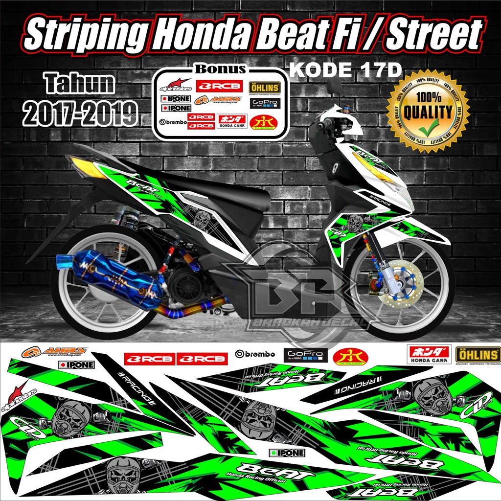 Striping Beat 2017-2019 Stiker Lis Motor Beat kode 17