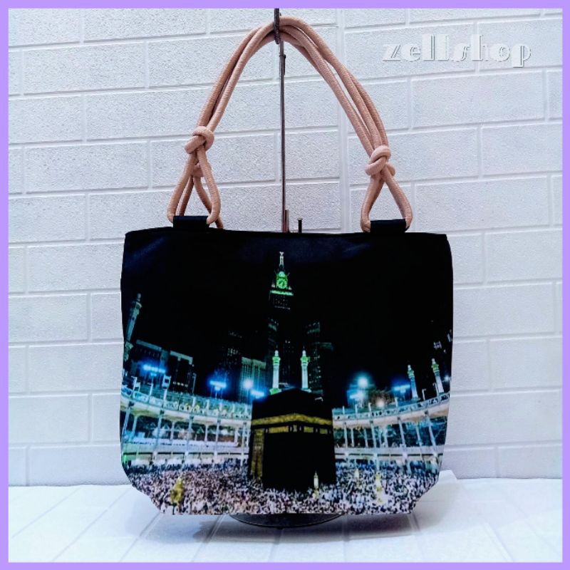 Totebag masjid Nabawi / sovenir haji dan umroh  / tas tote islami by zellshop