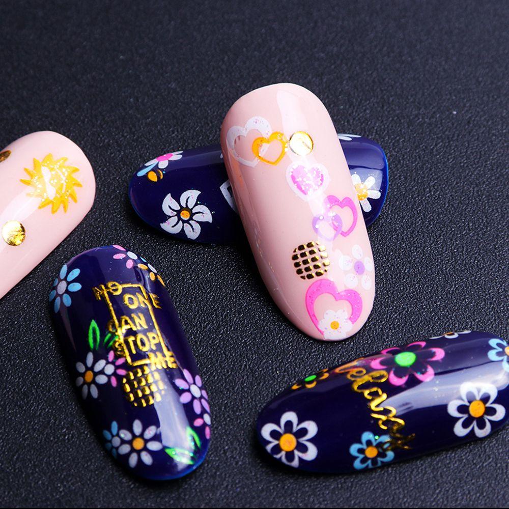 R-flower Nail Stiker Perekat Decal DIY Desain Akrilik Kupu-Kupu Warna-Warni