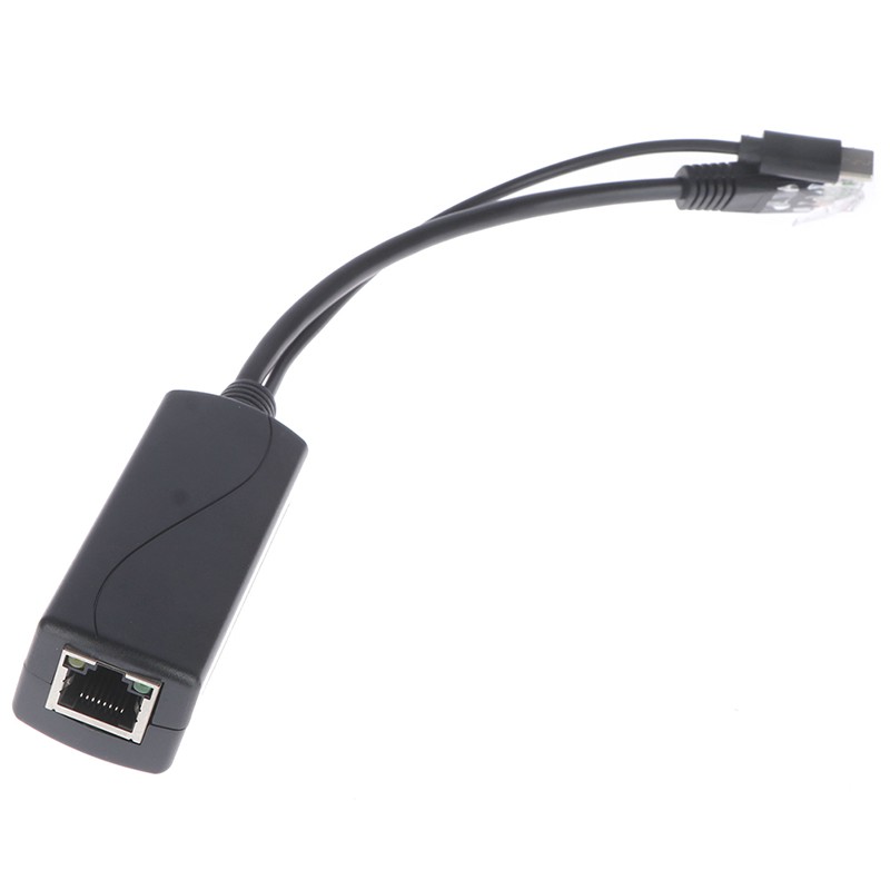 (Ele) Splitter Poe Usb 48v Ke 5v Power Over Ethernet 802.3af Warna Putih Untuk Raspberry