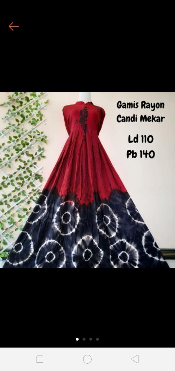 Gamis Twill Rayon Candimekar Premium Size L (ld 105) / Homedress Busui Batik Malaman