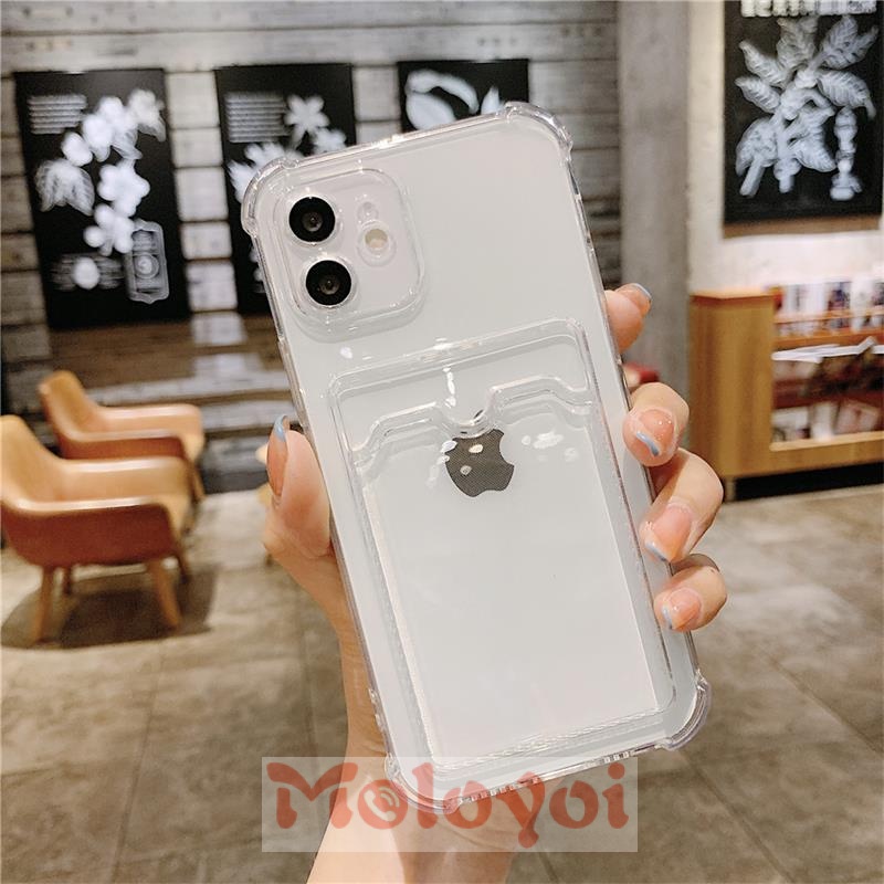 Casing Soft Case Iphone 8 7 6 6s Plus 12 Pro 11Pro Max XR Xs Max Dompet Kartu Tipis Card Wallet Simple Wallet