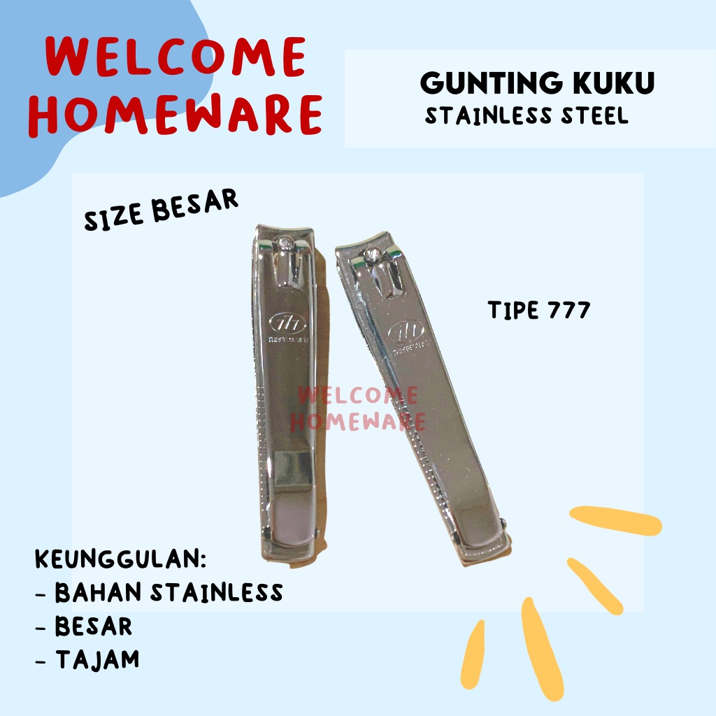 Gunting Kuku Besar 777 Three Seven Stainless Steel Nail Clipper Tajam