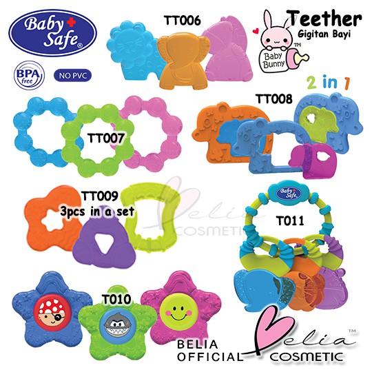 ❤ BELIA ❤ BABY SAFE Teether Gigitan Bayi TT006 TT007 TT008 TT009 TT010 TT011 BPA Free No PVC