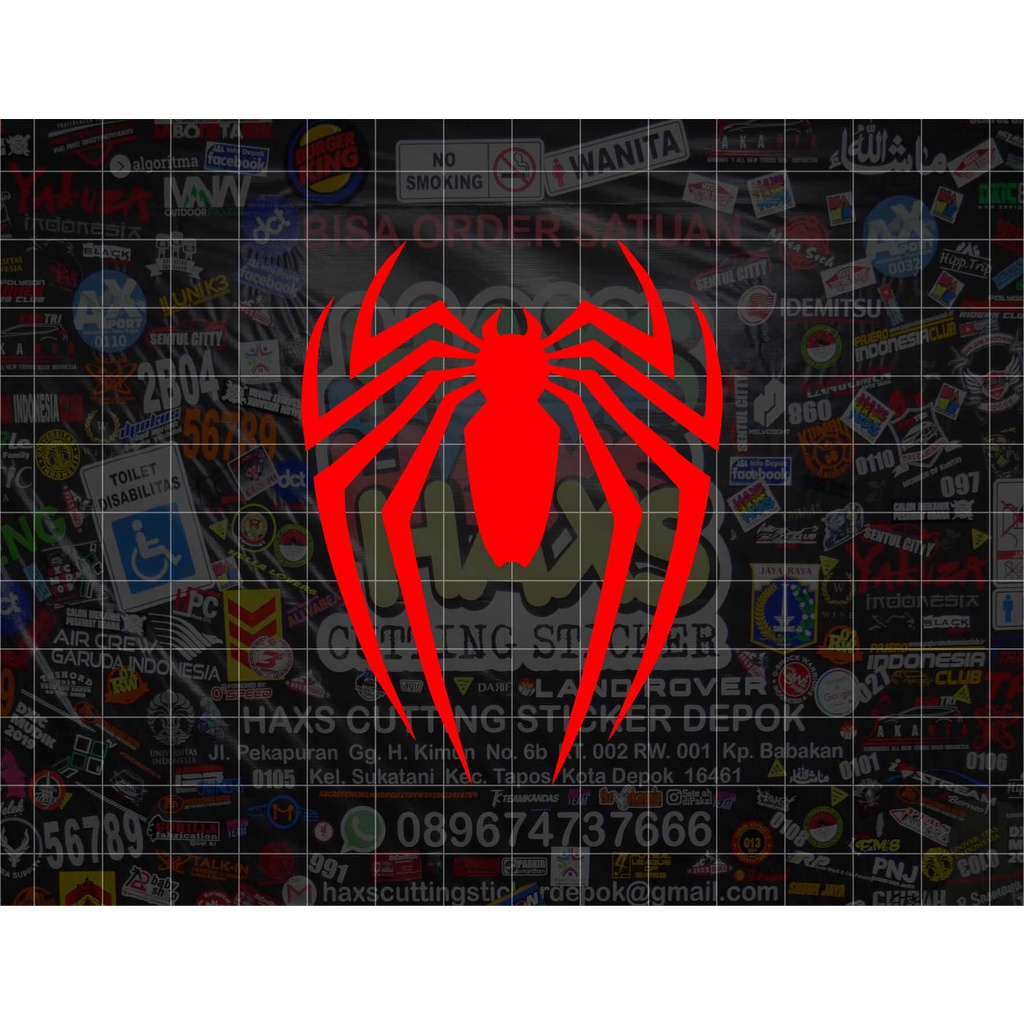 Cutting Sticker Spideman PS4 Ukuran 8 Cm Untuk Mobil dan Motor