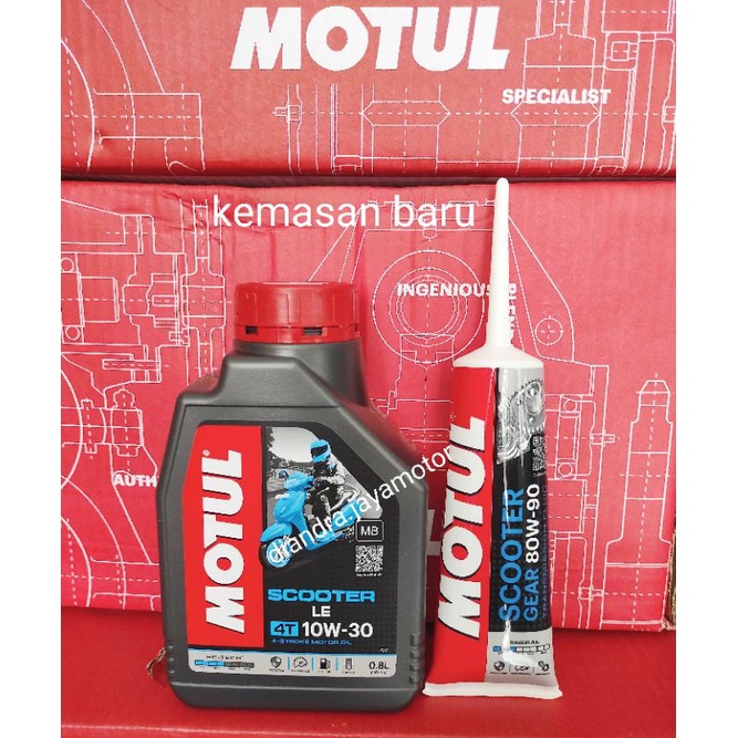 Paket oli oli motul matic SAE 10-30 0.8 lt + oli gear motul 120 ml  80w-90 100% original for all matic