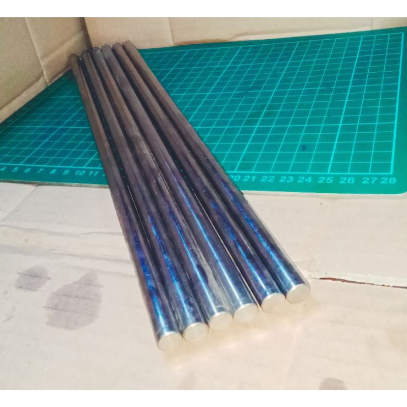 as besi saft crom besi diamiter 10mm + panjang 36,5cm as mulus tidak berkarat