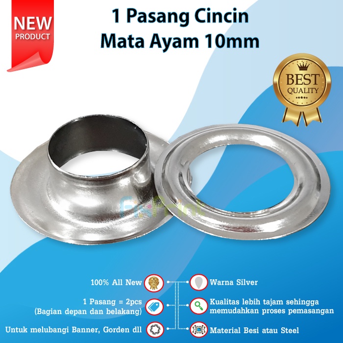 Ring Mata Ayam Diameter 10 mm Cincin Pelubang Spanduk Baner 10mm