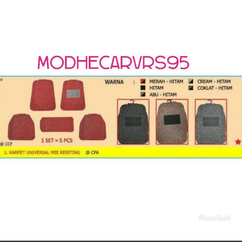 Karpet mie universal untuk mobil honda jazz