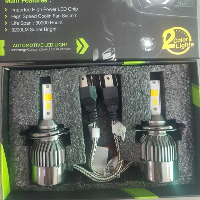 Led h4 merk nine x9 3 warna