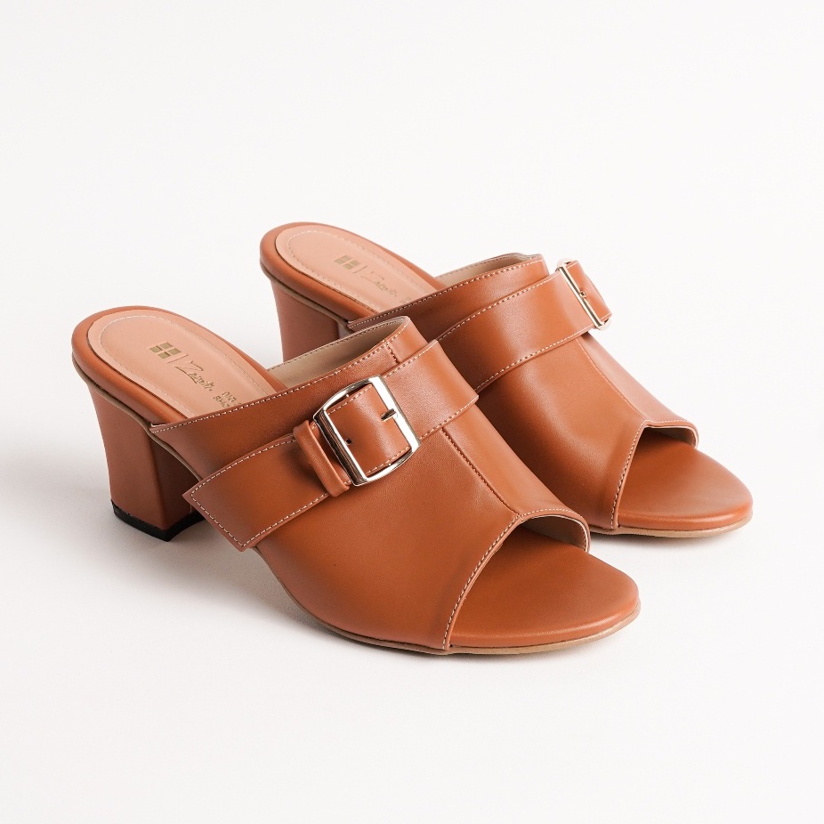 Sandal Kulit Wanita Heels Big Size 40-45 Sendal Heel 7cm Ukuran Besar Jumbo