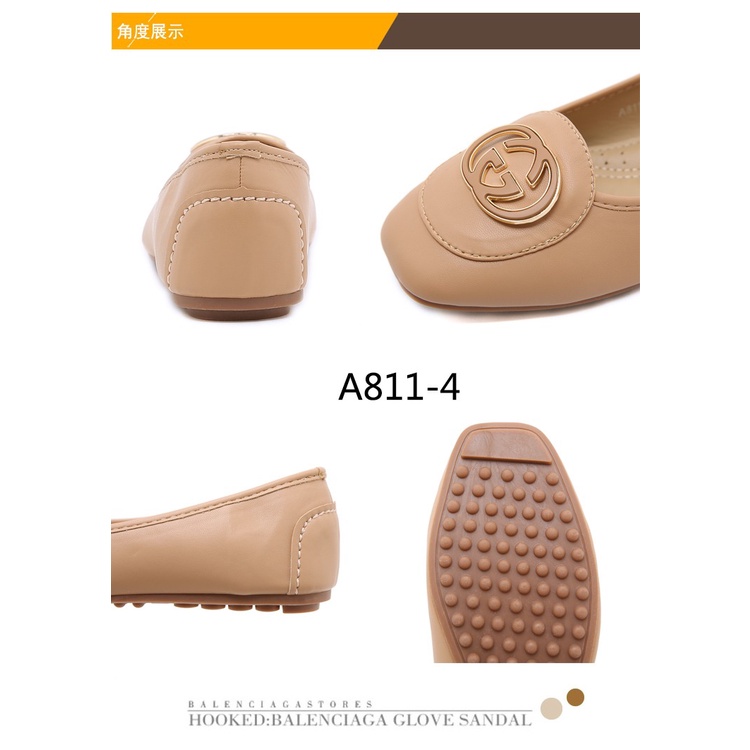 GC Leather Double G Ballet Flat Shoes #A811-4