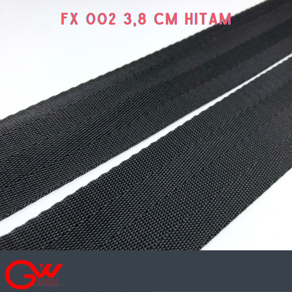 Tali webbing 38mm / KTB / FX SAFETYBELT 3,8CM HITAM / FX 002 3,8CM