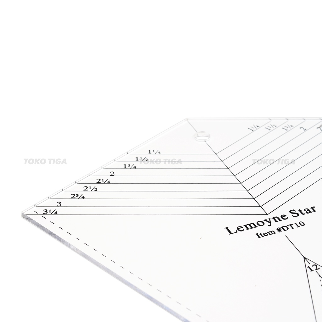 Penggaris Patchwork / Quilting Ruler Lemoyne Star (DT-10)