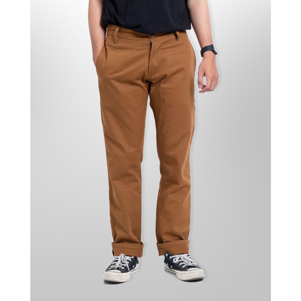 Morgen Slim Straight Chino Pants - Caramel