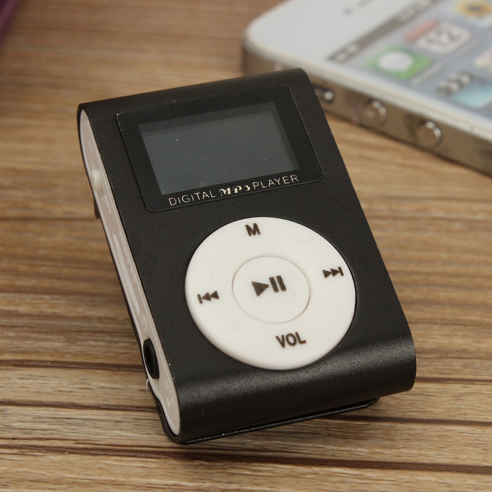 MP3 Player TF Card dengan Klip &amp; LCD - ZC10 - Black