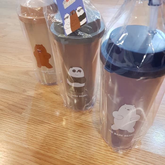 Botol Minum We Bare Bear Grizz Panda Ice Bear Bukan Miniso Japan 500ml Authentic Cartoon Network