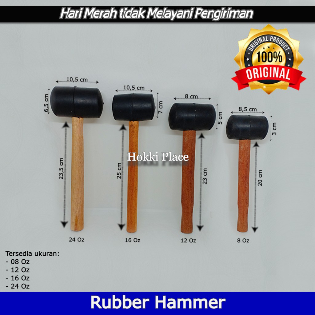 PALU KARET GAGANG KAYU PALU KERAMIK UKURAN 8 12 16 & 24 OZ PALU UBIN PALU GRANIT PALU KARET BODEM