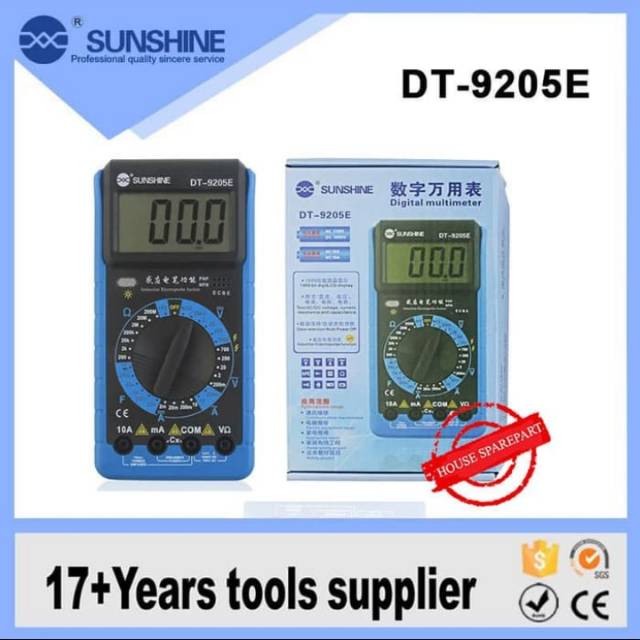 MULTITESTER DIGITAL MULTIMETER AVOMETER DIGITAL SUNSHINE DT-9205E ORIGINAL